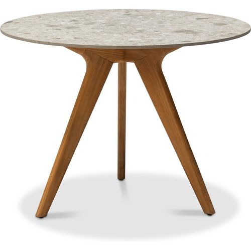 Современный высокий стол для еды стоя - Torsa  - MANUTTI - из керамики / из мрамора / с основанием из тикового дерева