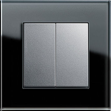 Переключатель нажимная кнопка - MANUAL LIGHT CONTROL - Gira - встраиваемый / двойной / из термопластика