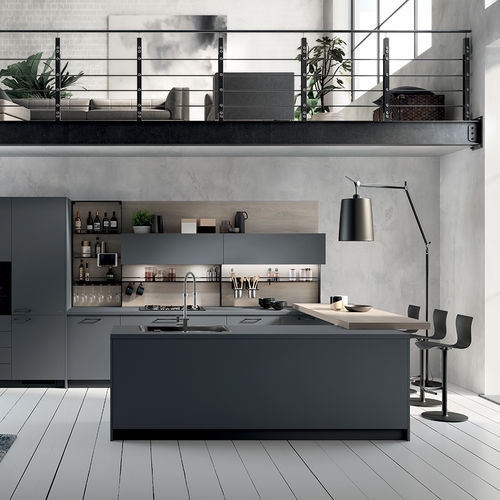 Современная кухня - MOOD - SCAVOLINI - из орехового дерева / из окрашенного металла / из Fenix NTM®