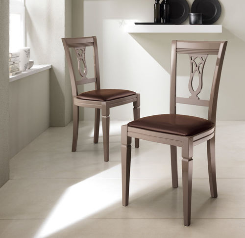 Классический cтул для столовых - BACCARAT - SCAVOLINI - для интерьера / из искусственной кожи / из бука