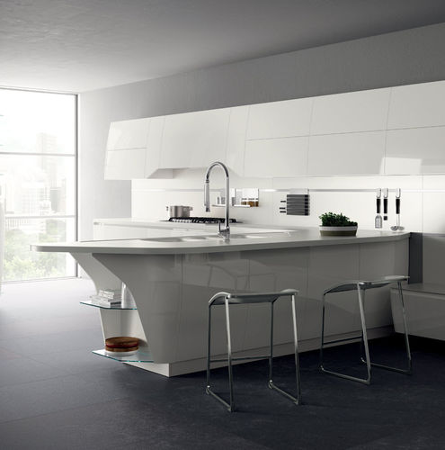Современная кухня - FLUX SWING - SCAVOLINI - из стекла / из кварца / из меламина