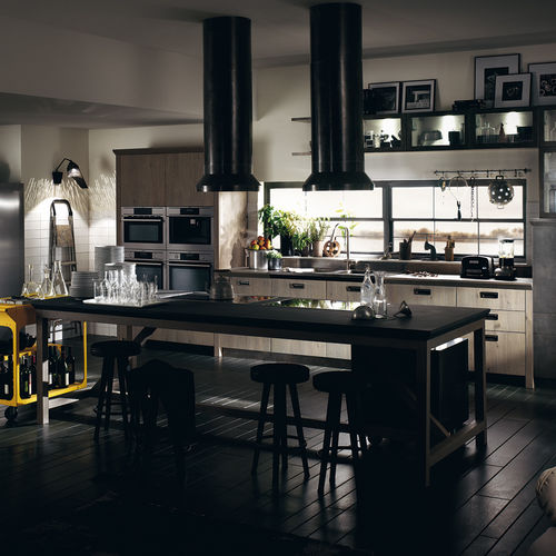 Современная кухня - DIESEL SOCIAL - SCAVOLINI - из дерева / из металла / островного типа