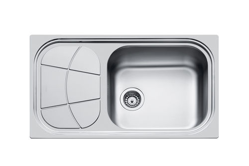 Кухонная раковина 1 чаша - BIG BOWL 86.1V.STD - 1561 20* - Foster spa - с сушкой / из нержавеющей стали / встраиваемая сверху