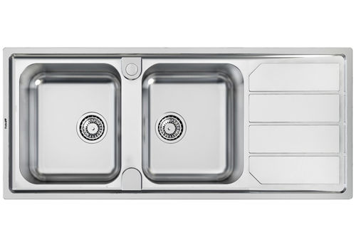 Кухонная раковина 2 чаши - ELETTRA 116.2V.STD - 5812 06* - Foster spa - с сушкой / из нержавеющей стали / встраиваемая сверху