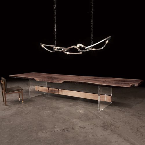 Современный обеденный стол - HOMMES - Hudson Furniture - из плексигласа / из орехового дерева / из бронзы