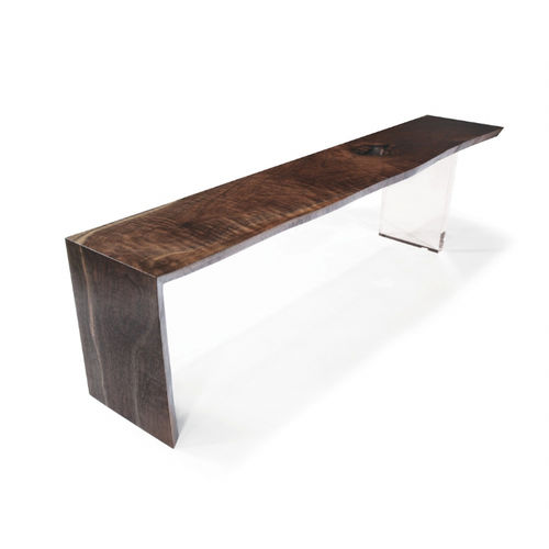 Современная скамейка - PLEXI - Hudson Furniture - из орехового дерева / из плексигласа
