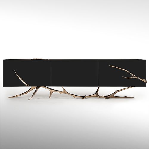 Буфет уникальный дизайн - META - Hudson Furniture - из лакированной древесины / черный