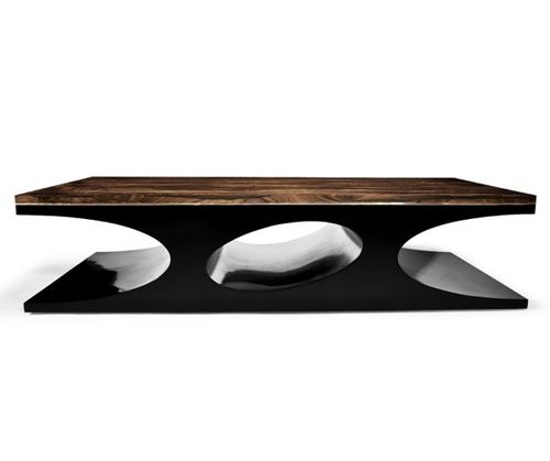 Современный журнальный столик - VOLCANO - Hudson Furniture - из лакированной древесины / прямоугольный / из вторичных материалов