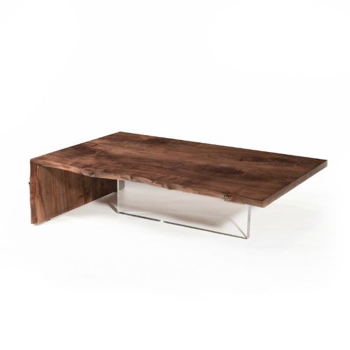 Современный журнальный столик - PLEXI - Hudson Furniture - из плексигласа / из орехового дерева / прямоугольный