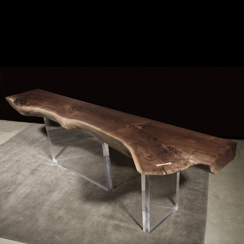 Современный стол-консоль - PLEXI - Hudson Furniture - из плексигласа / из орехового дерева / на заказ