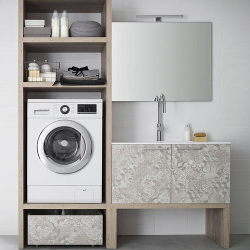 Подвесная тумба под умывальник - LAUNDRY - ARBLU - из дерева / из стекла / из меламина