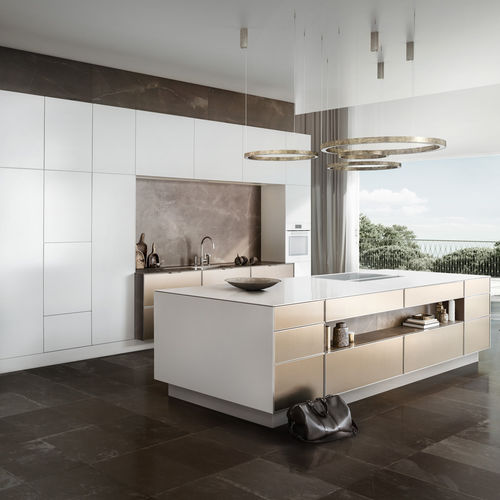 Современная кухня - PURE : SE 3003 R - SIEMATIC - из дерева / островного типа / без ручки