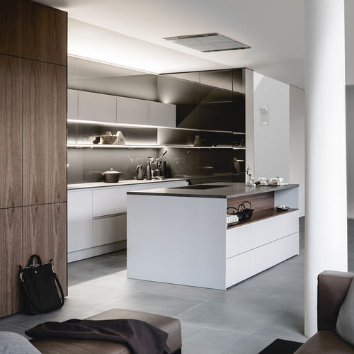 Современная кухня - PURE : S2 + SE - SIEMATIC - из лакированной древесины / из фанерованной древесины / островного типа