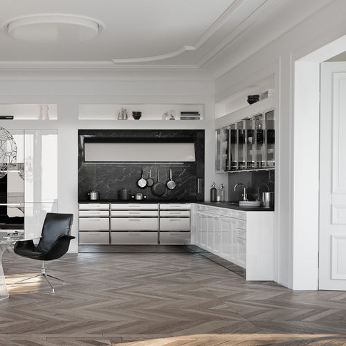 Классическая кухня - BEAUXARTS.02 - SIEMATIC - из стекла / из нержавеющей стали / из мрамора
