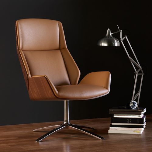 Современное кресло - KRUZE - Boss Design - из кожи / из ткани / из американского ореха