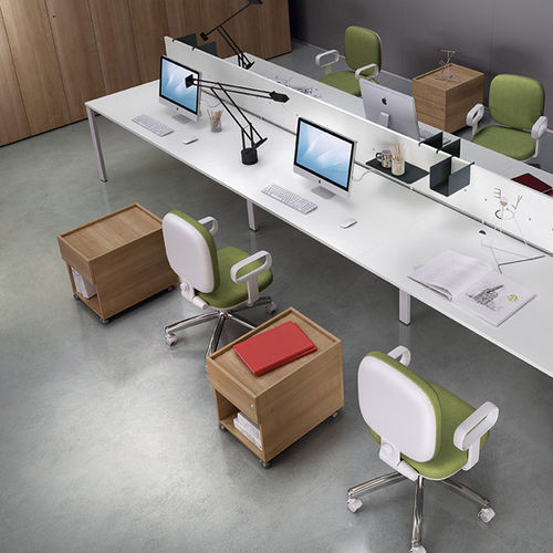 Тумба под письменный стол из металла - LEGODESK - Della Rovere - из меламина / с 3 выдвижными ящиками / с 2 выдвижными ящиками