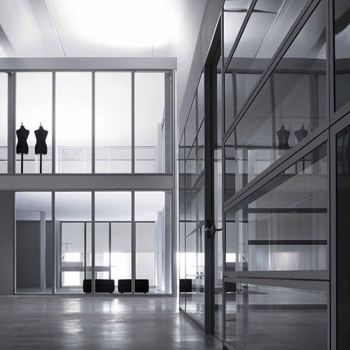 Фиксированная перегородка - HABITAT 100 - Della Rovere - стеклянная / из металла / для офиса