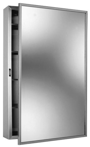 Настенное зеркало для ванной комнаты - B-299 - Bobrick Washroom Equipment - современное / прямоугольное / со встроенным ящиком