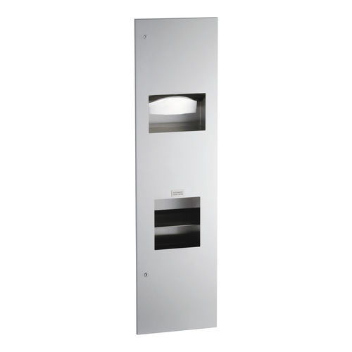 Настенный диспенсер полотенец для рук - B-38033 TRIMLINESERIES&trade; - Bobrick Washroom Equipment - из металла / со встроенным мусорным контейнером / со встроенной сушилкой для рук