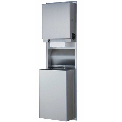 Настенный диспенсер полотенец для рук - B-39617 ClassicSeries® - Bobrick Washroom Equipment - из нержавеющей стали / со встроенным мусорным контейнером
