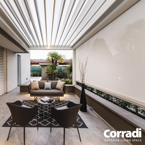 Ткань для защиты от солнца - ERMETIKA® DIFFUSA XL - Corradi - однотонная / из стекловолокна / из ПВХ