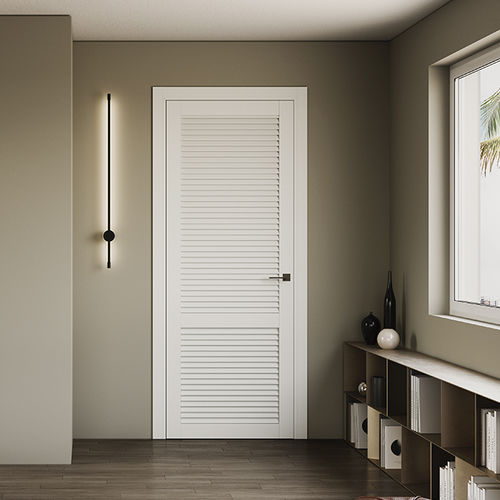 Дверь для интерьера - BLANC LOUVERED FEEL - BARAUSSE - из фанерованной древесины / створчатая / современная