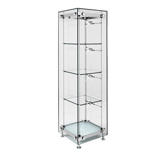 Современный стеклянный шкаф - SSG003.500I - Shopkit - из стекла / из нержавеющей стали / с подсветкой