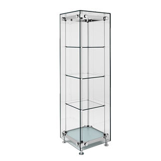 Современный стеклянный шкаф - SSG003.500 - Shopkit - из стекла / из нержавеющей стали / с подсветкой
