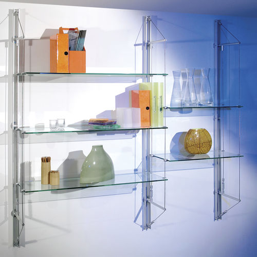 Настенная система полок - FIN - Shopkit - современная / из металла / из стекла
