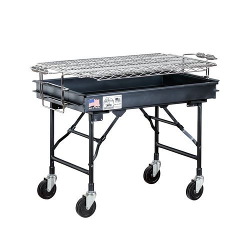 Барбекю на угле - M-13FB - Big John Grills & Rotisseries - для профессионального использования / на роликах / из углеродистой стали