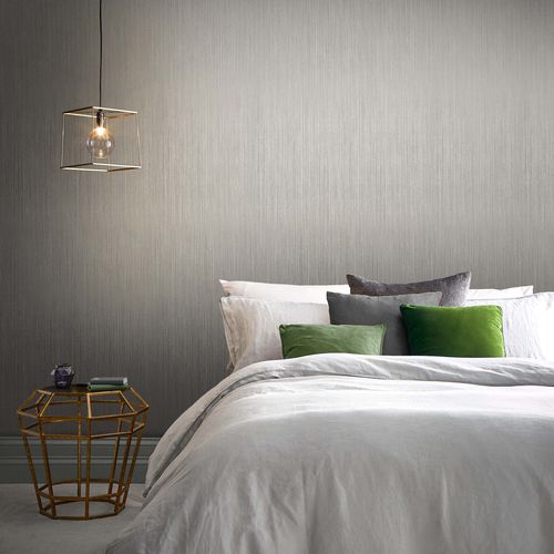 Современный обои - LUSTRE SILVER - Graham & Brown - однотонный / имитация ткани / серый