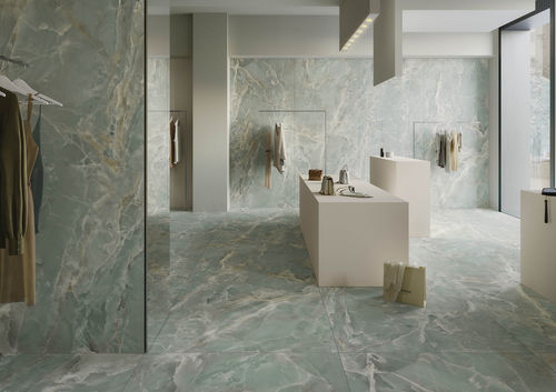 Плитка из керамогранита - Alabastri Green - Casalgrande Padana - для интерьера / напольная / имитация мрамора