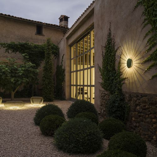 Современный настенный светильник - Meridiano - VIBIA LIGHTING - для наружного применения / из стали / круглый