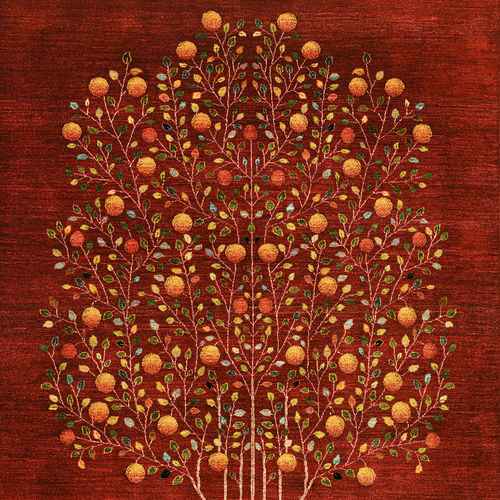 Современный ковер - Pomegranate Tree of Life  - ZOLLANVARI AG - в цветочек / из шерсти / прямоугольный
