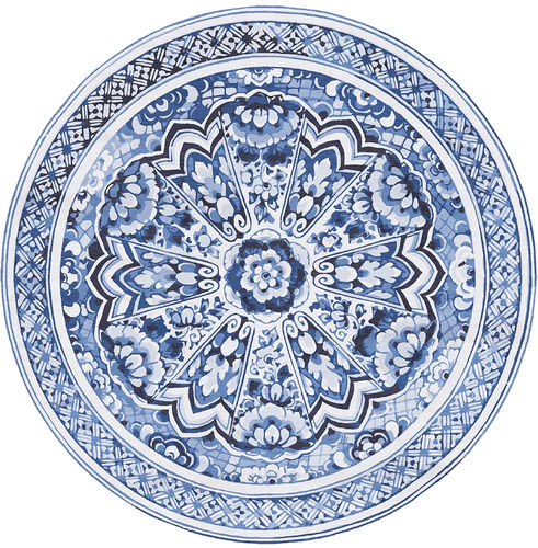 Современный ковер - H-PORCELAINE - TISCA ITALIA - с рисунком / из шерсти / из вискозы