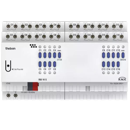 Коммутационный привод для протокола KNX - RM 16 S - Theben AG - на DIN-рейке / для профессионального использования / для интерьера