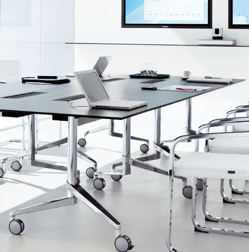 Современный стол для конференций - FLEX-TABLE - Wiesner Hager - из ламината / прямоугольный / складной