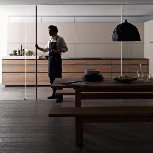 Современная кухня - Artematica Tattile - VALCUCINE - из орехового дерева / из вяза / из ламината
