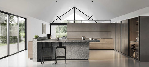 Современная кухня - Artematica Tactile  - VALCUCINE - из орехового дерева / из стекла / из алюминия
