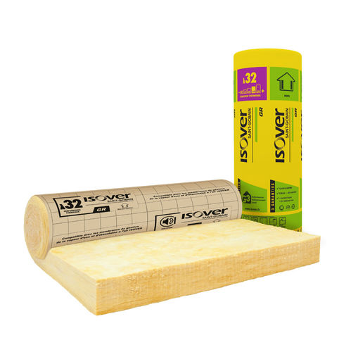 Термоакустическая изоляция - GR 32 Roulé Revêtu Kraft - ISOVER SAINT-GOBAIN - из стекловаты / в рулонах / для внутреннего пространства