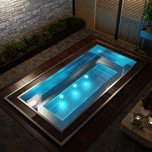 Встраиваемая спа-ванна - INNOVIBE 10 - Aquavia Spa - прямоугольная / 10 мест / из нержавеющей стали