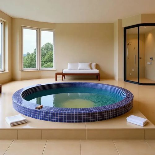 Встраиваемая спа-ванна - Tiled 190 - Aquavia Spa - круговая / 5 мест / из стали