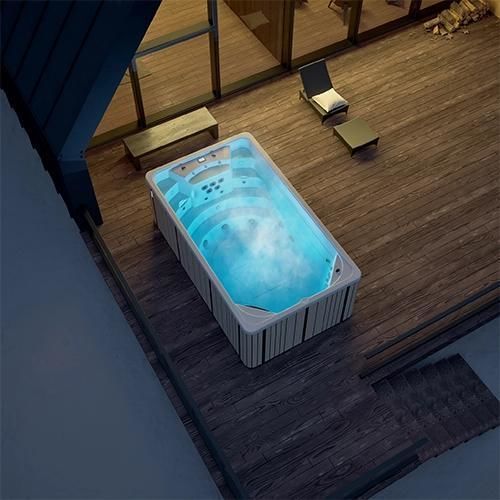 Встраиваемый плавательный спа-бассейн - SWIMSPA COMPACT - Aquavia Spa - каркасный / прямоугольный / 1 место