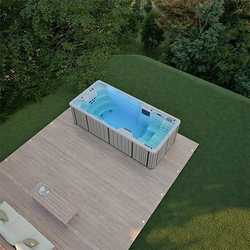 Встраиваемый плавательный спа-бассейн - SWIMSPA AMAZON - Aquavia Spa - каркасный / прямоугольный / 3 места