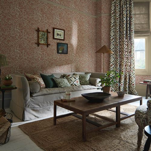 Штора в цветочек - MAYS COVERLET - MORRIS & Co. - природный мотив / из льна / из акрила