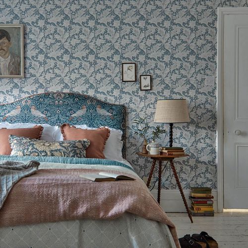Персонализированное изголовье кровати - BIRD TAPESTRY - MORRIS & Co. - для двуспальной кровати / для одноместной кровати / современное