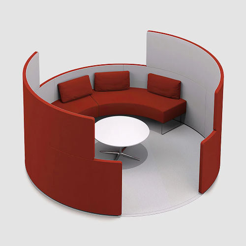 Напольная отделительная перегородка для офиса - PARCS TOGUNA CIRCLE - Bene GmbH - из ткани / защитная / серая