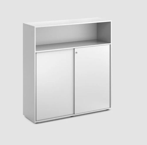 Высокий шкаф для папок - CUBE_S SCHIEBET&Uuml;RENSCHRANK - Bene GmbH - из дерева / с раздвижными дверями / современный