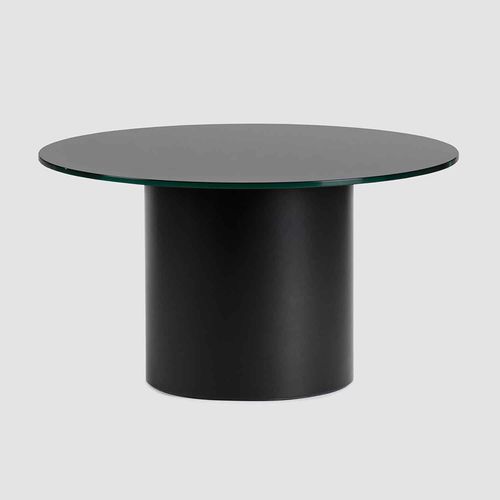 Современный вспомогательный столик - PARCS CYLINDER TABLE - Bene GmbH - из МДФ / из стекла / с основанием из МДФ