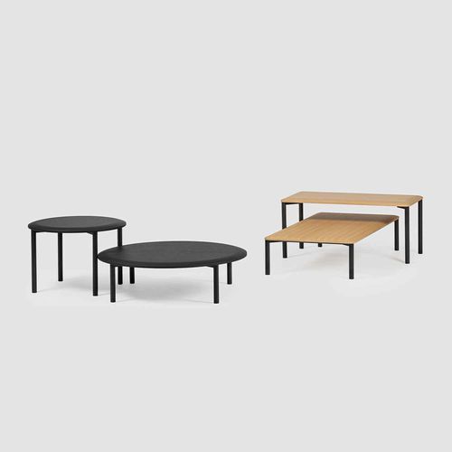 Современный журнальный столик - PORTS COFFEE TABLE - Bene GmbH - из дерева / с основанием из металла / прямоугольный